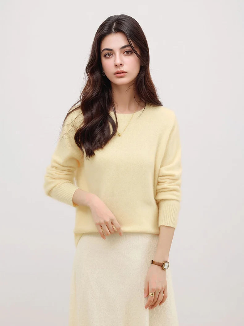 Premium Wool-Cashmere-Silk Knitted Women's Sweater