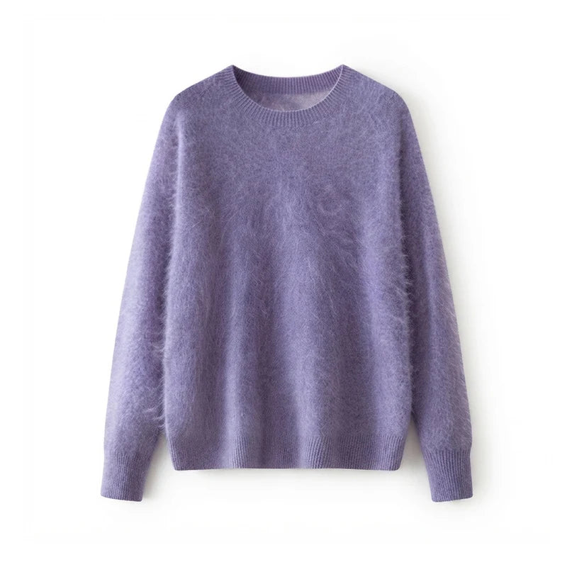 Premium Wool-Cashmere-Silk Knitted Women's Sweater
