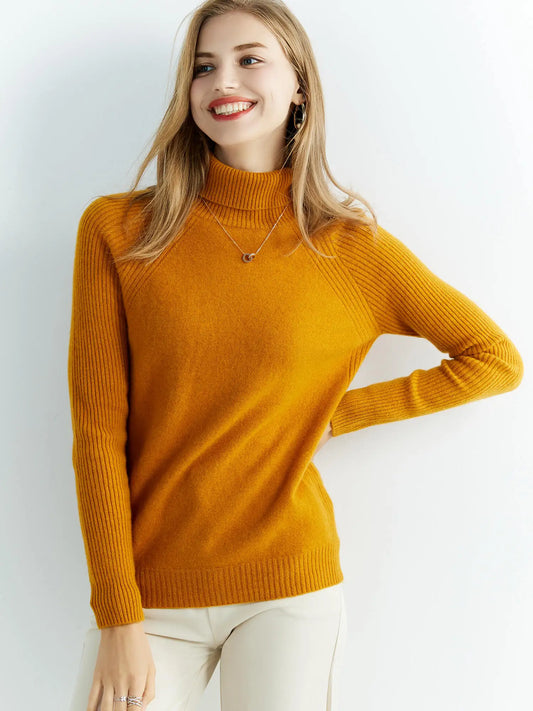 100% Australian Merino Wool Half Ribbed Stylish Warm Sweater