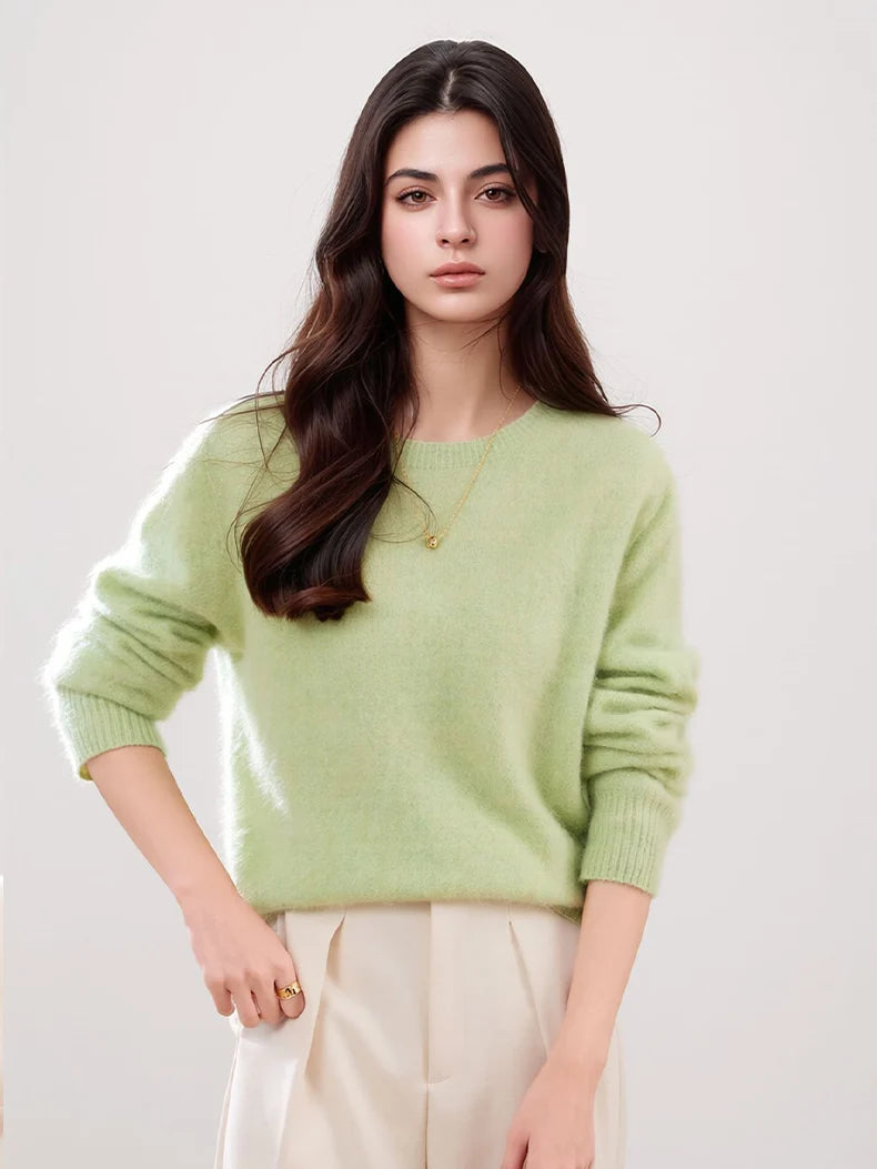 Premium Wool-Cashmere-Silk Knitted Women's Sweater