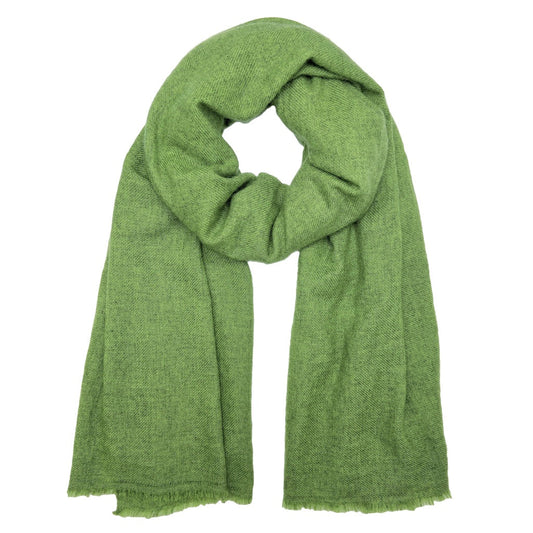100% Premium Himalayan Goat Cashmere Unique Hand Knitted Unisex Scarf - Emerald