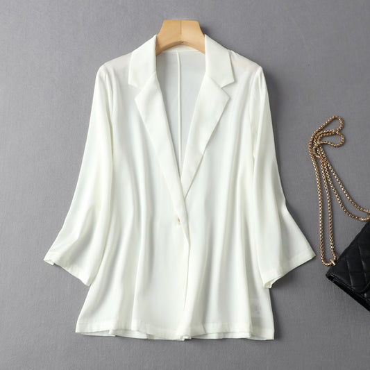 Pure Mulberry Silk Elegant Women's Summer Blazer