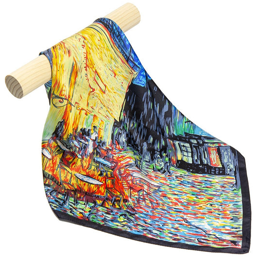 100% Silk Scarf - Café Terrace at Night by Van Gogh